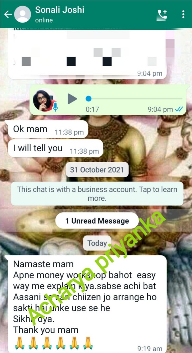 Client & Students review of Acharya Priyanka – Astrology & Healing Services