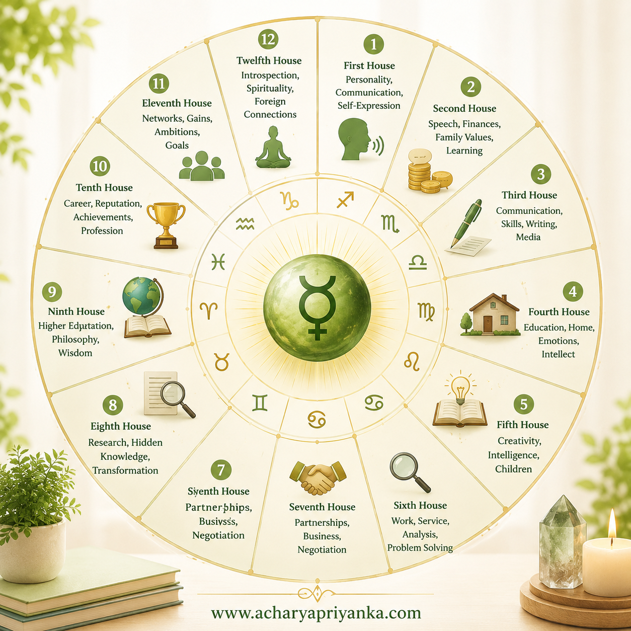 Mercury in Different Houses